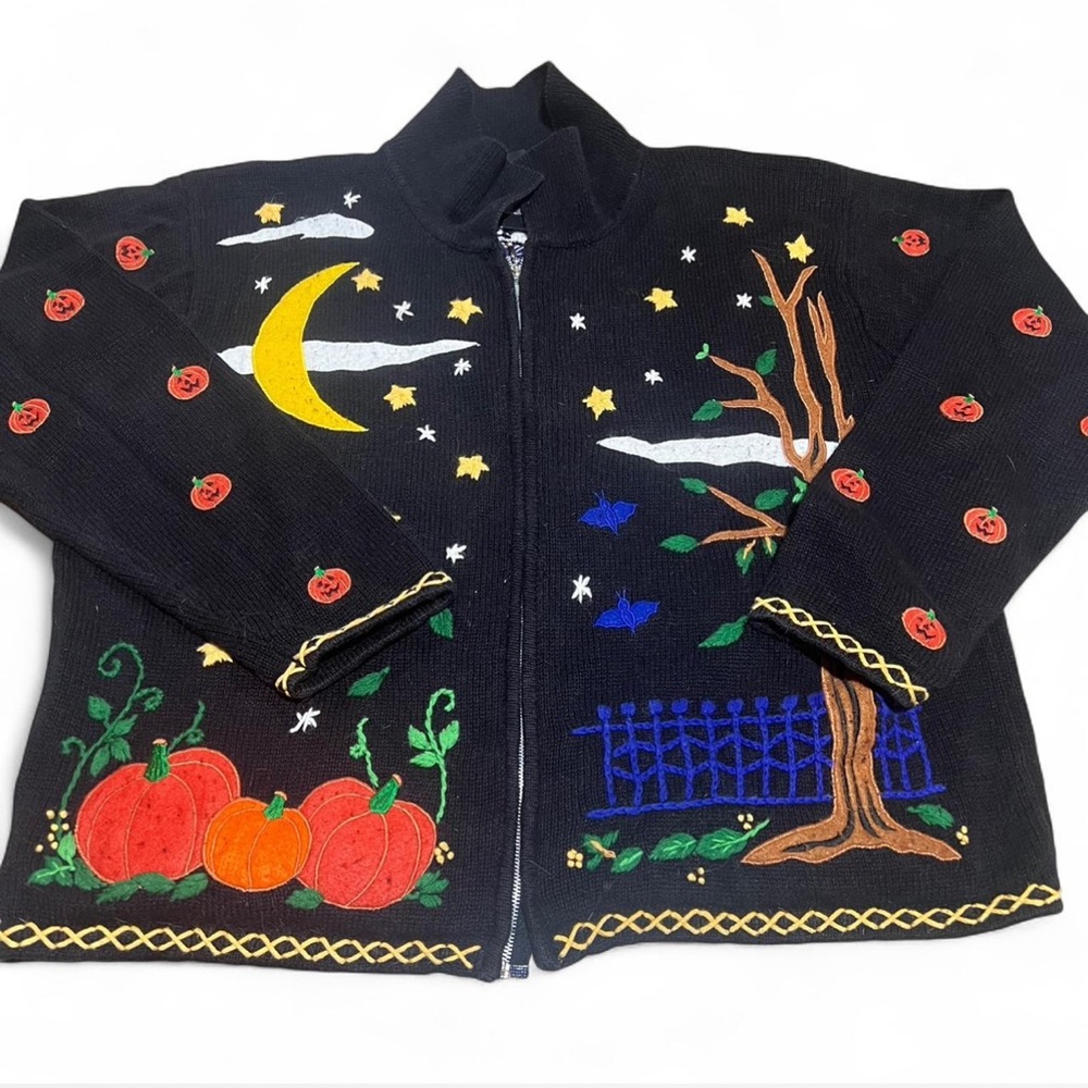 Halloween Embroidered Black Jacket